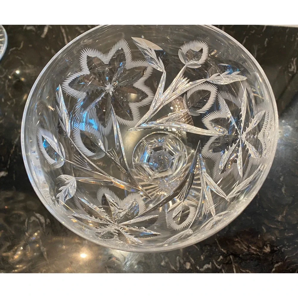 Vintage Nachtmann Traube Cut To Clear Crystal Sherbet Compote Bowls Set Of 3